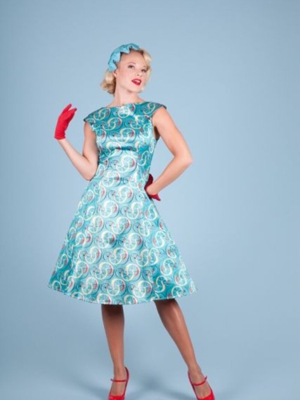 Tatyana / Bettie Page bicycle wheels dress